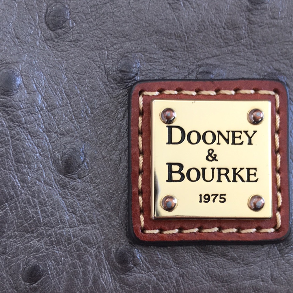 Dooney & Bourke Ostrich Gray Wristlet Clutch - Picture 2 of 5